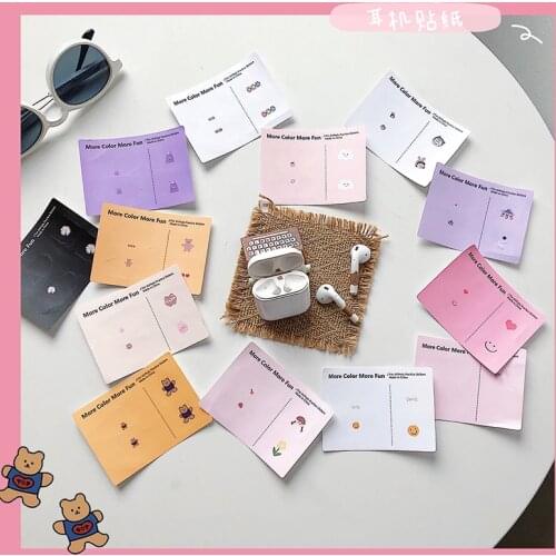 1PCs Cartoon Cute Inner Skin Protective Case Sticker for Airpods 2 1 Dust Guard Skin Sticker for Air Pods Airpod Cover Stickers