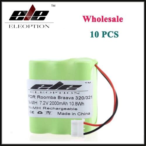 10 PCS Wholesale Eleoption 2000mAh Battery for iRobot Braava 320 321 & Mint 4200 4205 Cleaner Robot 4408927