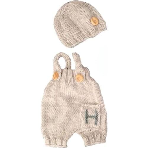 2pcs/Set Newborn Photography Props Handmade Infant Outfits Baby Crochet Knit Hat