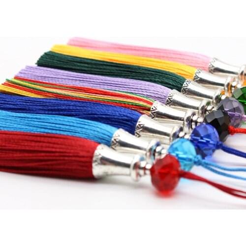 5Pcs Bead Polyester Decorative Tassel Pendant DIY Curtain Garment Sewing Accessories Chinese Knot Bookmark Small Tassel Fringe
