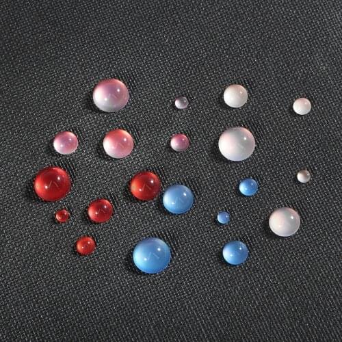 4 6 8 10 12mm Round Flat Back Spacer Clear Glass Cabochon Red White Blue Pink 20-50Pcs DIY Jewelry Accessories Findings