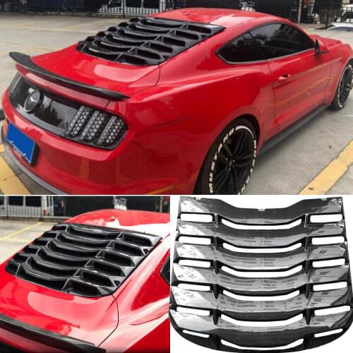 2015-2019 ABS / Carbon Fiber Cover Rear Windshield For Ford Mustang Bodykit Window Louver Racing Trim Auto Car Parts Window Vent