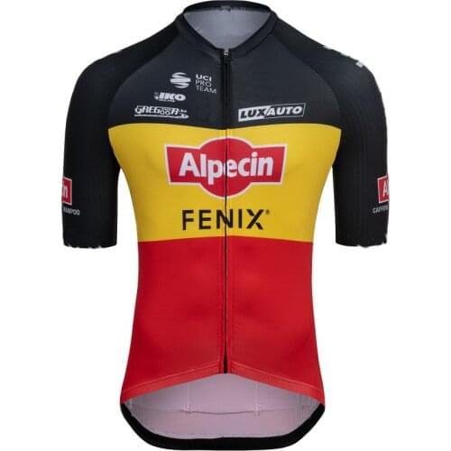 2021 Alpecin Fenix Team BE CHAMPION Only Cycling Jersey Short Sleeve Bicycle Clothing Quick-Dry Riding Bike Ropa Ciclismo