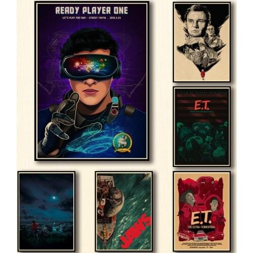 42 Designs Steven Spielberg Movie Kraftpaper Poster HomeDecal Painting Wall Sticker for Coffee House Bar A3 1