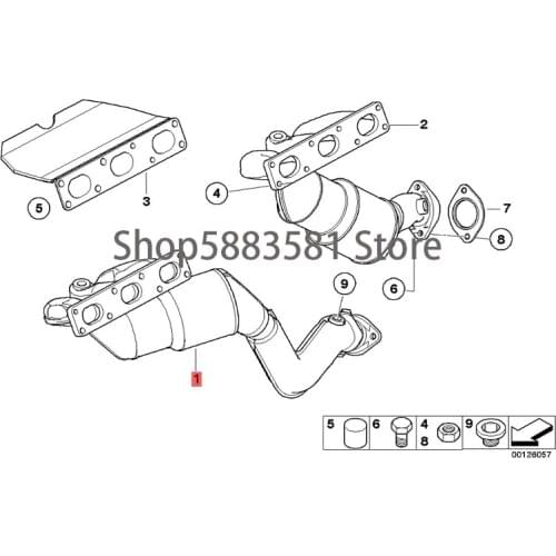 CAR three-way catalyst (short/long) M54 bm wE39 520i M54 525i 530i E53 3.0i E60 520i 525i M54 530i M54 E61 525i M54 E65 730i M54