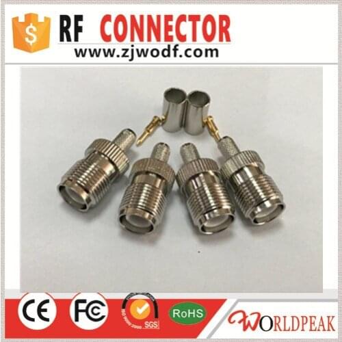 Free shipping 5pcs RPTNC female straight connector for LMR195 LMR200 LMR240 coaxial cable