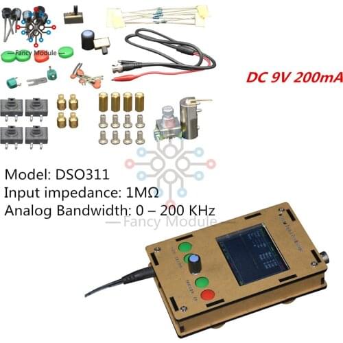 DSO311 DC 9V 200mA Mini DIY Kit Digital Oscilloscope 1MSPS 2.4 "TFT LCD STM32 12-Bit Probe With Case Box Replace DSO138 DIY Kits