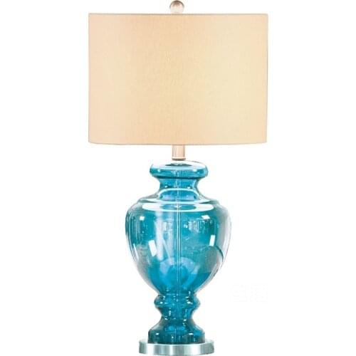 35X68cm Free Shipping Blue Glass Decorative Lamp Led Table Lamp for Bedroom Bedside Lamp Living Room Engineering Lights