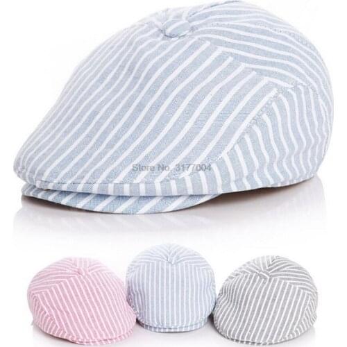 DHL 50pcs Children Stripe Classic Style Baby Cap hats Toddler Summer Berets Baby Hat Boy Caps Child Girl Berets Kids Hats