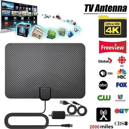 Digital Antena Tv Receiver Indoor 2000 Miles 35db Hot selling HD TV Antenna with Amplifier Radius Aerial Clear Fox Sat
