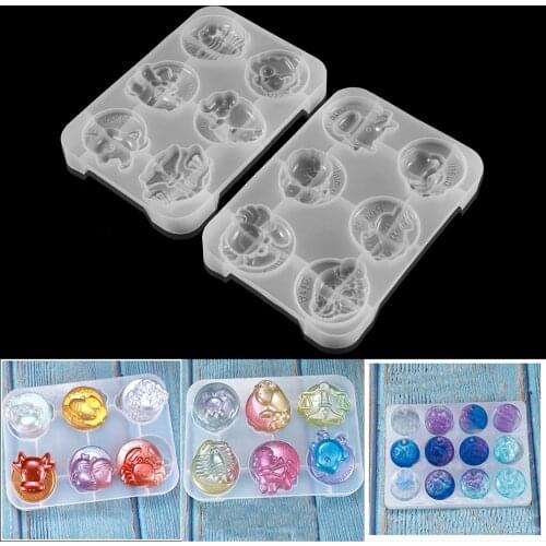 Crystal Silicone Twelve Constellations Mold Jewelry Decorative Crafts UV Epoxy Resin Molds for DIY Silicone Jewelry Making Tools