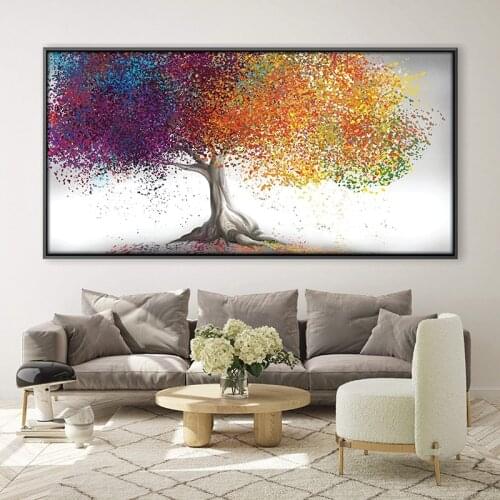 CNPAINTING Wall Art Canvas Painting Gold Tree Paintings Wall Poster And Print For Living Room Home Decor No Frame