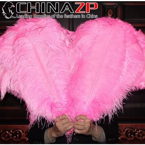 CHINAZP Wholesale 50pcs/lot 20"-22" (50-55cm) Good Quality Pink Dyed Ostrich Feathers for Wedding Decorations