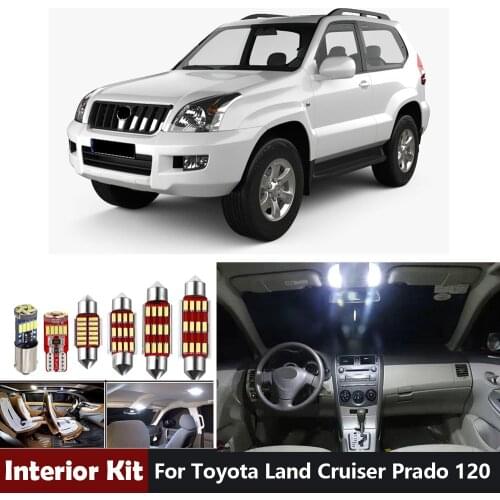 14pcs Canbus Car LED Interior Lights Package Kit For Toyota Land Cruiser Prado 120 2002-2009 Map Trunk Dome Lamp