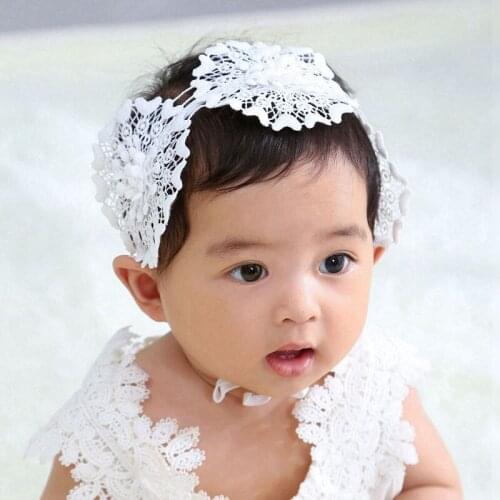 Clementine Lace Baby Headbands Victoria Wide Lace Headband Newborn Photo Prop baptism Headbands Lace Baby Hair band HB319D
