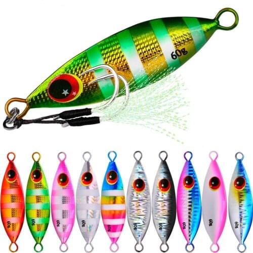 1PC Metal Jig Spoon Lure 10g-20g-30g-40g-60g Artificial Hard Bait Shore Slow Cast Jigging Bass Fishing Lure