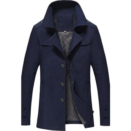 Mens Windbreakers Brand Overcoat Fashion Casual Trench Slim Fit Business Coat Five Colors Spring and Autumn PLus Size Gent Life