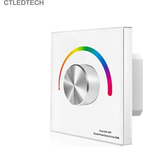 New T13-K DMX512 RGB 3Color knob dimming touch panel DMX512 Signal Wall Mounfed RGB Rolary 0-100% dimming Glass panel