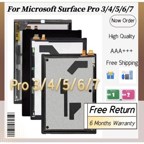 Original LCD For Microsoft Surface Pro 3 1631 Pro 4 1724 Pro 5 1796 Pro 6 1807 Pro 7 1866 LCD Display Touch Screen Assembly