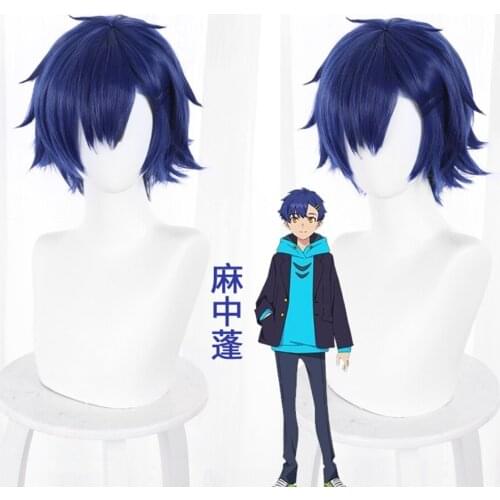 Anime SSSS.DYNAZENON Yomogi Cosplay Wig Dark Blue Short Hair for Halloween Christmas Party Masquerade Anime Shows