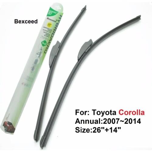 Flat Wiper Blade for Toyota Corolla 26"+14" Bexceed of Car Windshield Windscreen 2007~2014