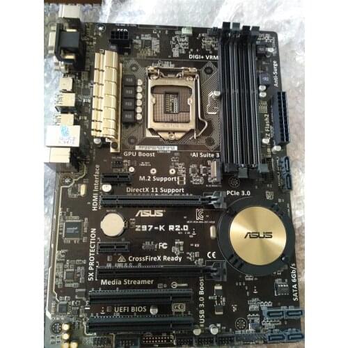 Used,Asus Z97-K R2.0 Desktop Motherboard Z97 Socket LGA 1150 i7 i5 i3 DDR3 32G SATA3 ATX