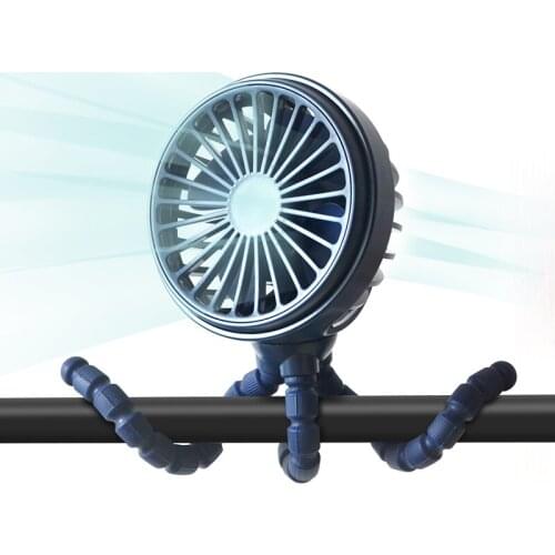 Portable Stroller Fan Mini USB Rechargeable Clip Fan Flexible Tripod 3 Speeds Wireless Fan Camping Personal Hand Fan For Car