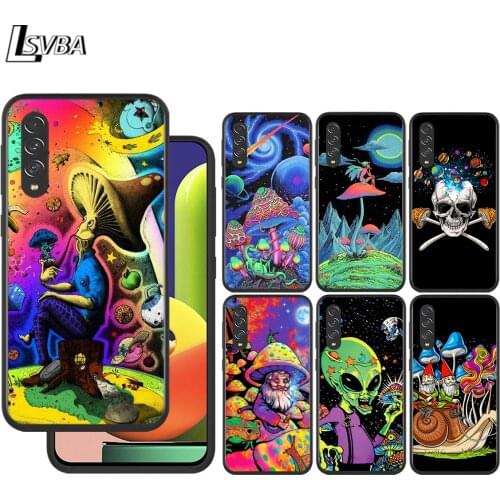 Psychedelic Mushroom for Samsung Galaxy A90 A80 A70 A60 A50 A40 M30 A20E A2Core A10S A10E Silicon Soft Black Phone Case