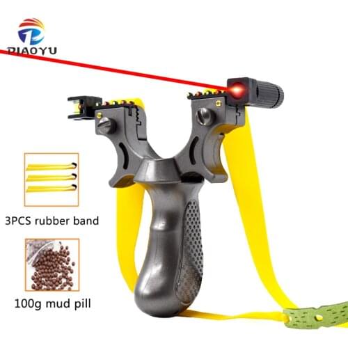 PIAOYU New Resin Slingshot with Rubber Band Outdoor Hunting Shooting Slingshots Laser Aiming Slingshot Detachable Catapult Head
