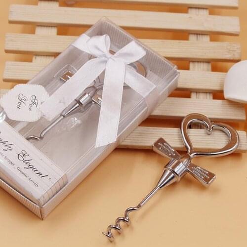Wedding Party Favor NEW Corkscrew Wine Bottle Opener Stopper Love Heart Gift Free Shipping LX4576