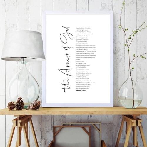 The Armor of God Quote Print Bible Verse Christian Wall Art Canvas Painting Scripture Ephesians Poster Wall Picture Home Decor