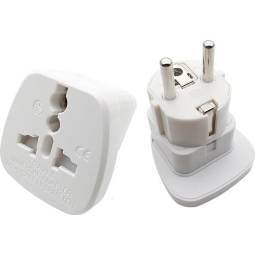 10pcs/Lot EU4.8mm Universal UK US AU to Germany Plug Power Adapter Converter Wall Travel Socket