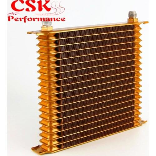 19 Row AN10 Universal Engine Oil Cooler 10.6"x12"x2" Trust Type Gold