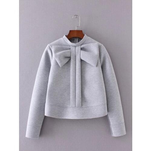 Wind fall fashion new bow collar sleeve head space cotton casual