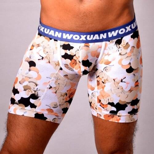 WOXUAN Brand Man Underwear Male Fashion Floral print Big Boxers Shorts Gay Comfortable Cotton Panties
