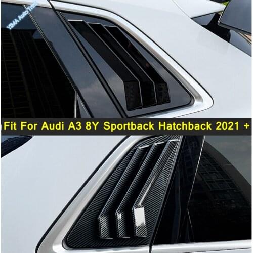 Lapetus Rear Quarter Window Louvers Car Tunning Panel Side Air Vent Cover 2PCS For Audi A3 8Y Sportback Hatchback 2021 Accessory