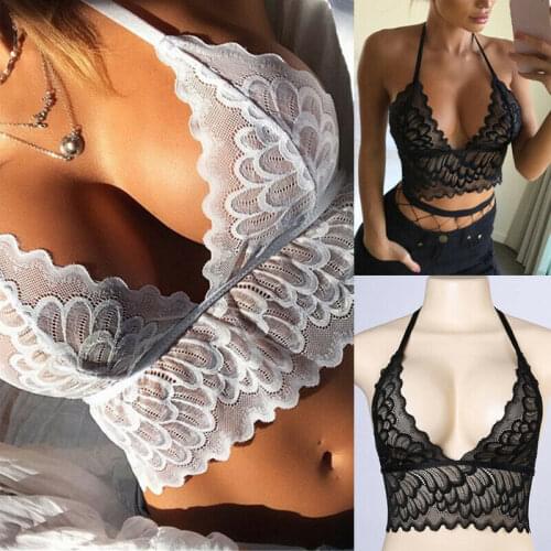 Womens Sexy Lace Unpadded Bralette Bralet Bra Bustier Crop Tank Top Lingerie