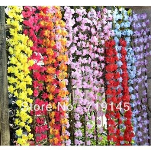 20PCS 2.5M 6colors available artificial Azalea Rhododendron simsii Planch flower vine home garden wedding decoration