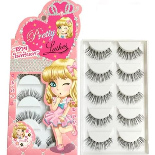 5 Pairs New 3D Natural Long Cross Soft Flase Eye Lashes Extension Thick Fake Eyelash Makeup Extension Beauty Tools