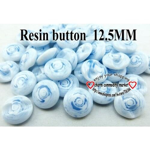 100PCS 12.5MM round stripes blue Dyed RESIN buttons coat boots sewing clothes accessories R-182