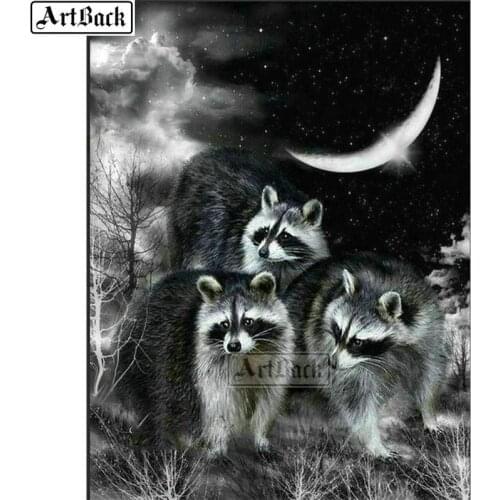 Diamond painting raccoon 5d full square / round drill animal landscape diamond mosaic art 5d embroidery handmade crafts
