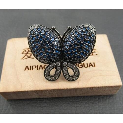 APDGG 1 PC Cubic Zirconia Pave Jewelry Findings Butterfly Clasps For Pearl Bracelets Necklaces Making DIY Craft Accessories