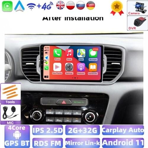 For Kia Sportage 4 QL 2016-2018 Car Radio Multimedia Video Player Navigation GPS Android 2G+32G IPS support carplay