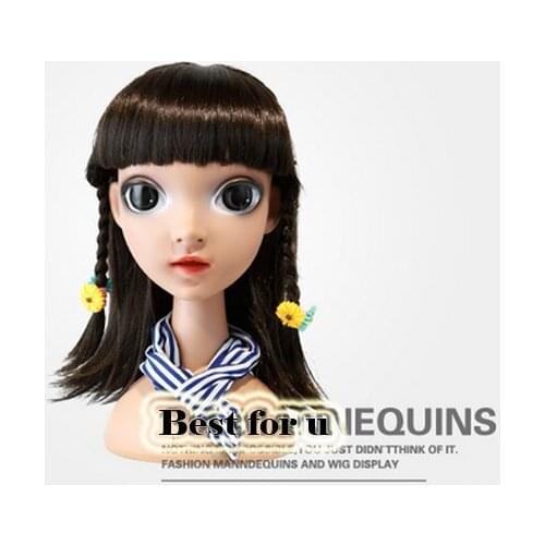 Free Shipping! New Lovely Plastic Child Head Mannequin With Big Eyes Head Model On Sale