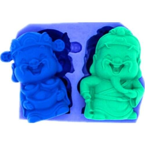 Free shipping The duke guan god of wealth Modelling fondant silicon mold chocolate cake decoration silicone mold silicone mold