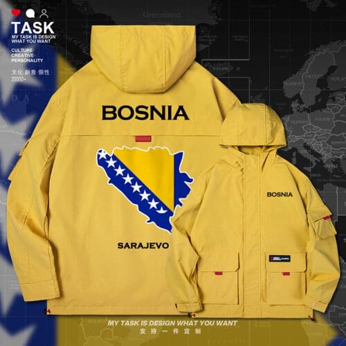 Bosnia and Herzegovina BIH men jacket hooded map nation flag jackets printed mens mens new clothing top coat clothes autumn