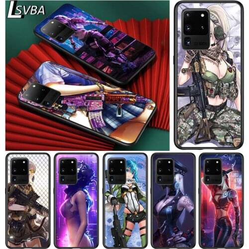 Shooting so cool gun for Samsung S20 FE Ultra Plus A91 A81 A71 A51 A41 A31 A21 A11 A72 A52 A12 Soft Black Phone Case