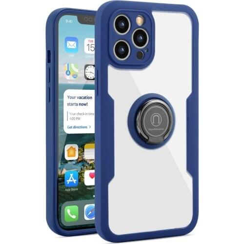 2 in 1 transparent ring phone case for iPhone 12 Pro 11 Pro max XS XR X SE 2020 8 7 Plus Holder Stand Rotating bracket Cover