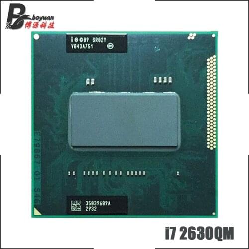 Intel Core i7-2630QM i7 2630QM SR02Y 2.0 GHz Quad-Core Eight-Thread CPU Processor 6M 45W Socket G2 / rPGA988B