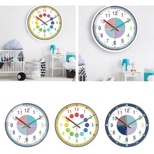 Kids Wall Clock Time Teacher Clock Silent Wall Clock, for Homeschool, Classroom, Teachers and Parents 12 inch Large Display